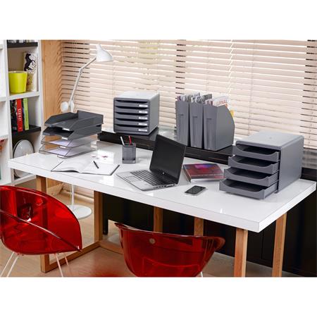 Irattálca, műanyag, A4+, EXACOMPTA "Office", áttetsző szürke - Image 4