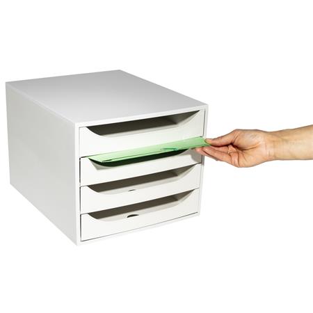 Irattároló, műanyag, 4 fiókos, EXACOMPTA "Ecobox Office", szürke-szürke - Image 3