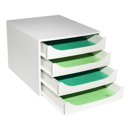 Irattároló, műanyag, 4 fiókos, EXACOMPTA "Ecobox Office", szürke-szürke - Image 5