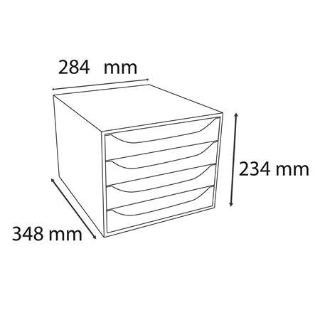 Irattároló, műanyag, 4 fiókos, EXACOMPTA "Ecobox Office", szürke-szürke - Image 6