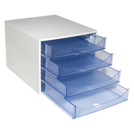 Irattároló, műanyag, 4 fiókos, EXACOMPTA "Ecobox Linicolor", jégkék - Image 4