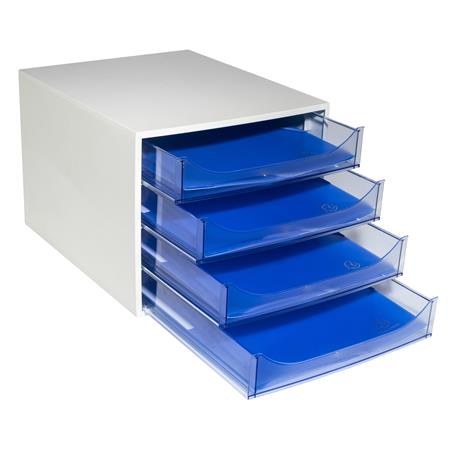 Irattároló, műanyag, 4 fiókos, EXACOMPTA "Ecobox Linicolor", jégkék - Image 5