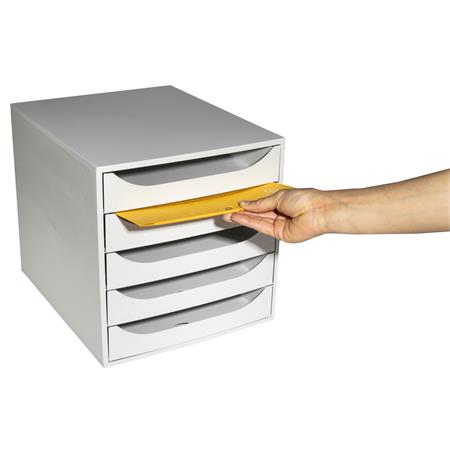 Irattároló, műanyag, 5 fiókos, EXACOMPTA "Ecobox Office", szürke - Image 3