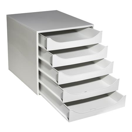 Irattároló, műanyag, 5 fiókos, EXACOMPTA "Ecobox Office", szürke - Image 4