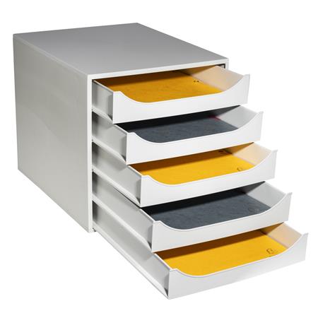 Irattároló, műanyag, 5 fiókos, EXACOMPTA "Ecobox Office", szürke - Image 5