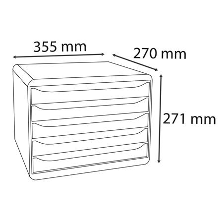 Irattároló, műanyag, 5 fiókos, EXACOMPTA "Big-Box Plus Horizon Iderama" - Image 3