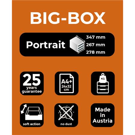 Irattároló, műanyag, 4 fiókos, EXACOMPTA "Big-Box Office", szürke - Image 6