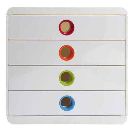 Irattároló, műanyag, 4 fiókos, EXACOMPTA "Pop-Box", fehér - Image 2