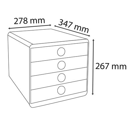Irattároló, műanyag, 4 fiókos, EXACOMPTA "Pop-Box", fehér - Image 3