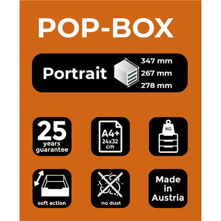 Irattároló, műanyag, 4 fiókos, EXACOMPTA "Pop-Box", fehér - Image 9