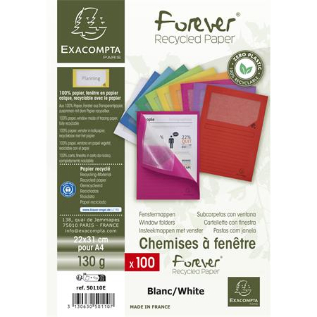 Mappa, ablakos, karton, EXACOMPTA "Forever®", fehér - Image 5