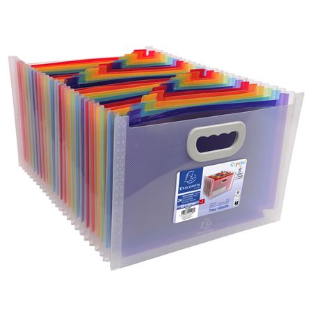 Harmonika irattartó, A4, PP, 24 rekeszes, EXACOMPTA - Image 2