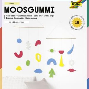 Moosgumi, 20x29 cm, 15 lap, FOLIA "Happy", 5 különböző szín