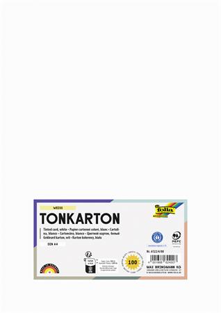 Dekorkarton, 2 oldalas, A4, 220 g, 100 lap, FOLIA, fehér
