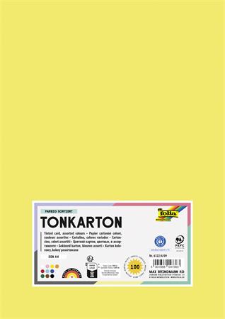 Dekorkarton, 2 oldalas, A4, 220 g, 100 lap, FOLIA "Basic", 10 különböző szín