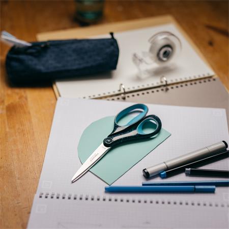 Olló, ifjúsági, 20 cm, balkezes, FISKARS, foltos pávakék - Image 5