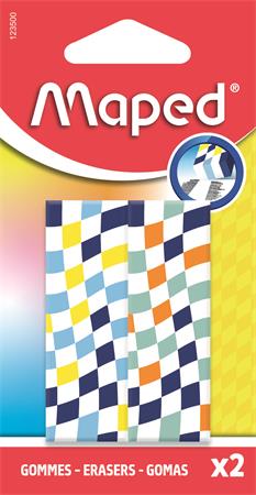 Radír, kockamintás, MAPED „Checkerboards”, vegyes minták, 2 db - Image 2