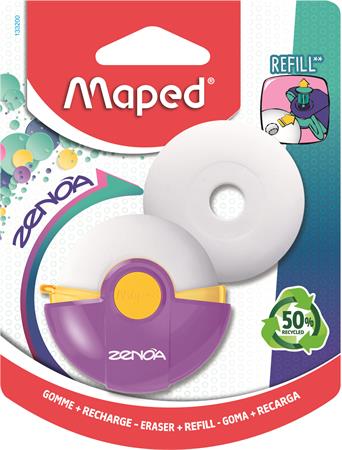 Radír, műanyag tokos, utántöltővel, MAPED "Zenoa", vegyes színek - Image 3