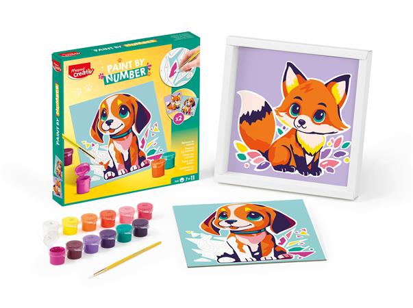 Számfestő készlet, kutya és róka, MAPED CREATIV "Paint by number" - Image 2