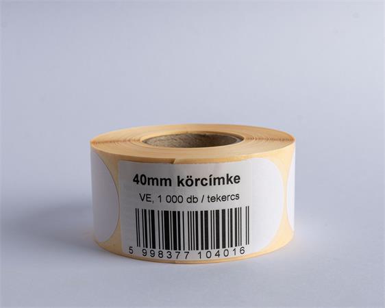 Etikett, vellum, 40 mm kör, 1000 etikett/tekercs, fehér - Image 2