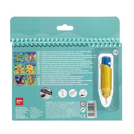 Színezőfüzet, vízbázisú, APLI Kids "Aqua Fun", dzsungel - Image 2