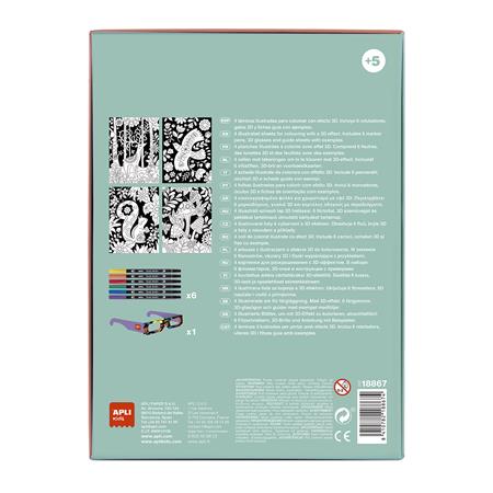3D hatású színező szett, APLI Kids "Coloring 3D", 11 részes - Image 2