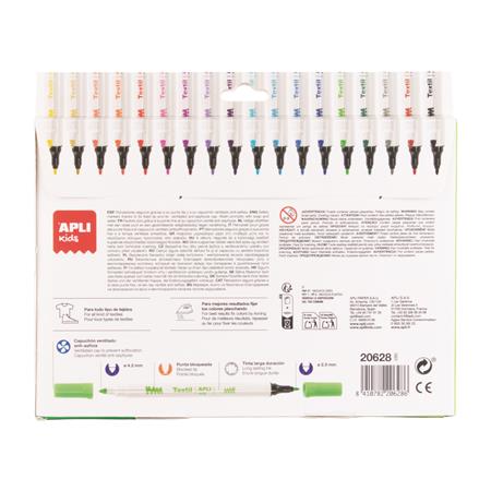 Textilfilc, 2,5-4,2 mm, kétvégű, APLI Kids "Textile", 18 különböző szín - Image 3