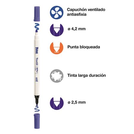 Textilfilc, 2,5-4,2 mm, kétvégű, APLI Kids "Textile", 18 különböző szín - Image 8