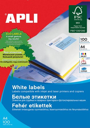 Etikett, univerzális, 52,5x29,7 mm, APLI, 4000 etikett/csomag - Image 2