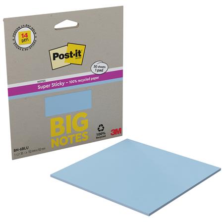 Öntapadó jegyzettömb, 152x152 mm, 30 lap, 3M POSTIT "Super Sticky", kék - Image 2