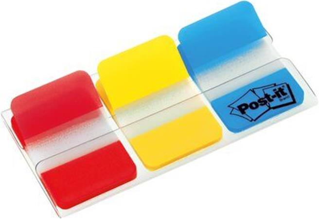 Jelölőcímke, műanyag, megerősített, 3x22 lap, 25x38 mm, 3M POSTIT, vegyes - Image 2