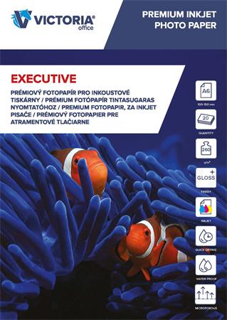 Fotópapír, tintasugaras, A6, 260 g, magasfényű, VICTORIA PAPER "Executive"