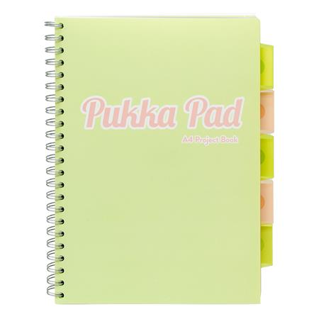 Spirálfüzet, A4, vonalas, 100 lap, PUKKA PAD "Pastel project book", vegyes szín - Image 3