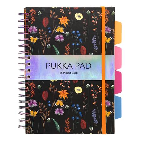 Spirálfüzet, B5, vonalas, 100 lap, PUKKA PAD "Project Book Bloom", vegyes minta - Image 2