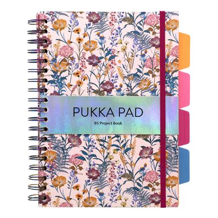 Spirálfüzet, B5, vonalas, 100 lap, PUKKA PAD "Project Book Bloom", vegyes minta - Image 3