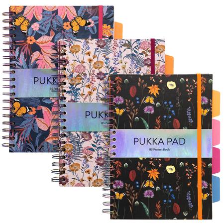 Spirálfüzet, B5, vonalas, 100 lap, PUKKA PAD "Project Book Bloom", vegyes minta - Image 4