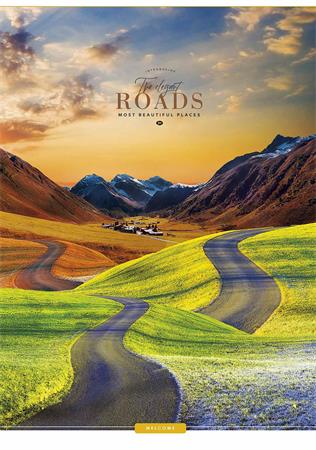 Füzet, tűzött, A4, kockás, 40 lap, SHKOLYARYK "The Elegant Roads", vegyes - Image 2