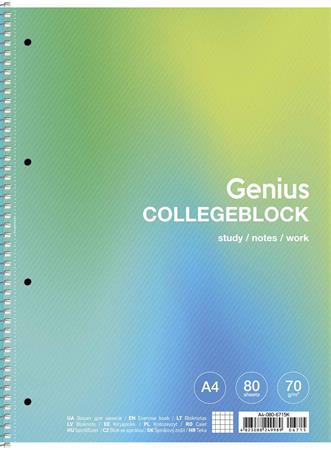 Spirálfüzet, A4+, kockás, 80 lap, SHKOLYARYK "Genius", vegyes - Image 2