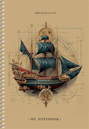 Spirálfüzet, A5, sima, 96 lap, SHKOLYARYK "Sailor", vegyes - Image 9