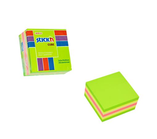 Öntapadó jegyzettömb, 51x51 mm, 250 lap, STICK N, neon zöld - Image 2