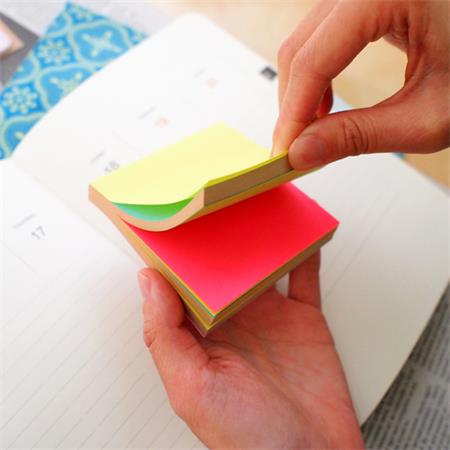 Öntapadó jegyzettömb, 76x76 mm, 100 lap, STICK N, neon színek - Image 3