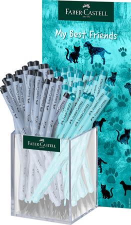 Grafitceruza display, HB, háromszögletű, FABER-CASTELL "Dogs & Cats", vegyes minta