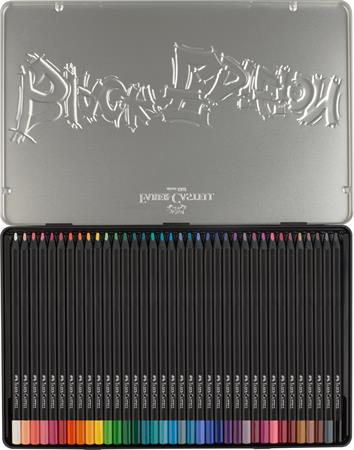 Színes ceruza készlet, háromszögletű, fémdobozban, FABER-CASTELL "Black Edition", 36 különböző szín - Image 2