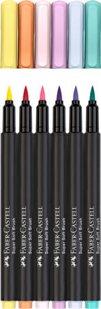 Ecsetirón készlet, FABER-CASTELL "Black Edition", 6 különböző pasztell szín - Image 2