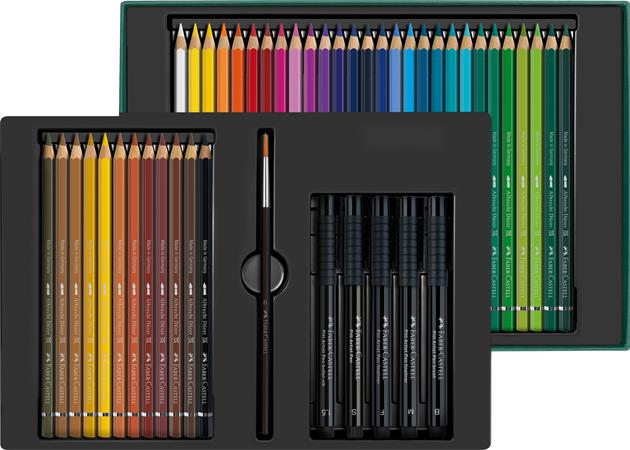 Akvarell ceruza készlet, ecsettel, FABER-CASTELL "Albrecht Dürer & Pitt Artist Pen", 46 db-os szett - Image 2