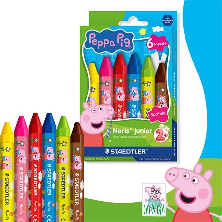 Zsírkréta, hatszögletű, jumbo, STAEDTLER „Noris® junior 224”, Peppa malac, 6 szín - Image 2