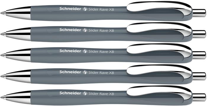 Golyóstoll, 0,7 mm, nyomógombos, SCHNEIDER "Slider Rave XB", szürke - Image 4