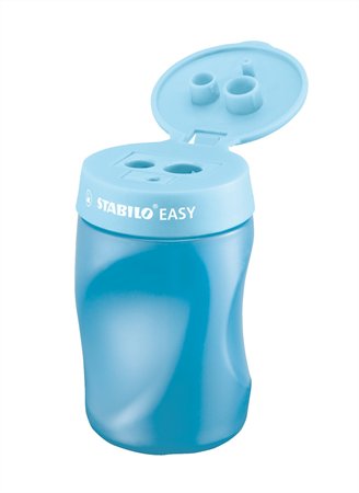 Hegyező, háromlyukú, tartályos, jobbkezes, STABILO "Easy", kék - Image 2
