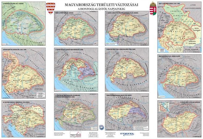 Könyökalátét, kétoldalas, STIEFEL "Magyar történelmi áttekintés/Területi változások" - Image 2