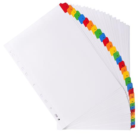 Regiszter, karton, A4, 1-31, EXACOMPTA, fehér - Image 2